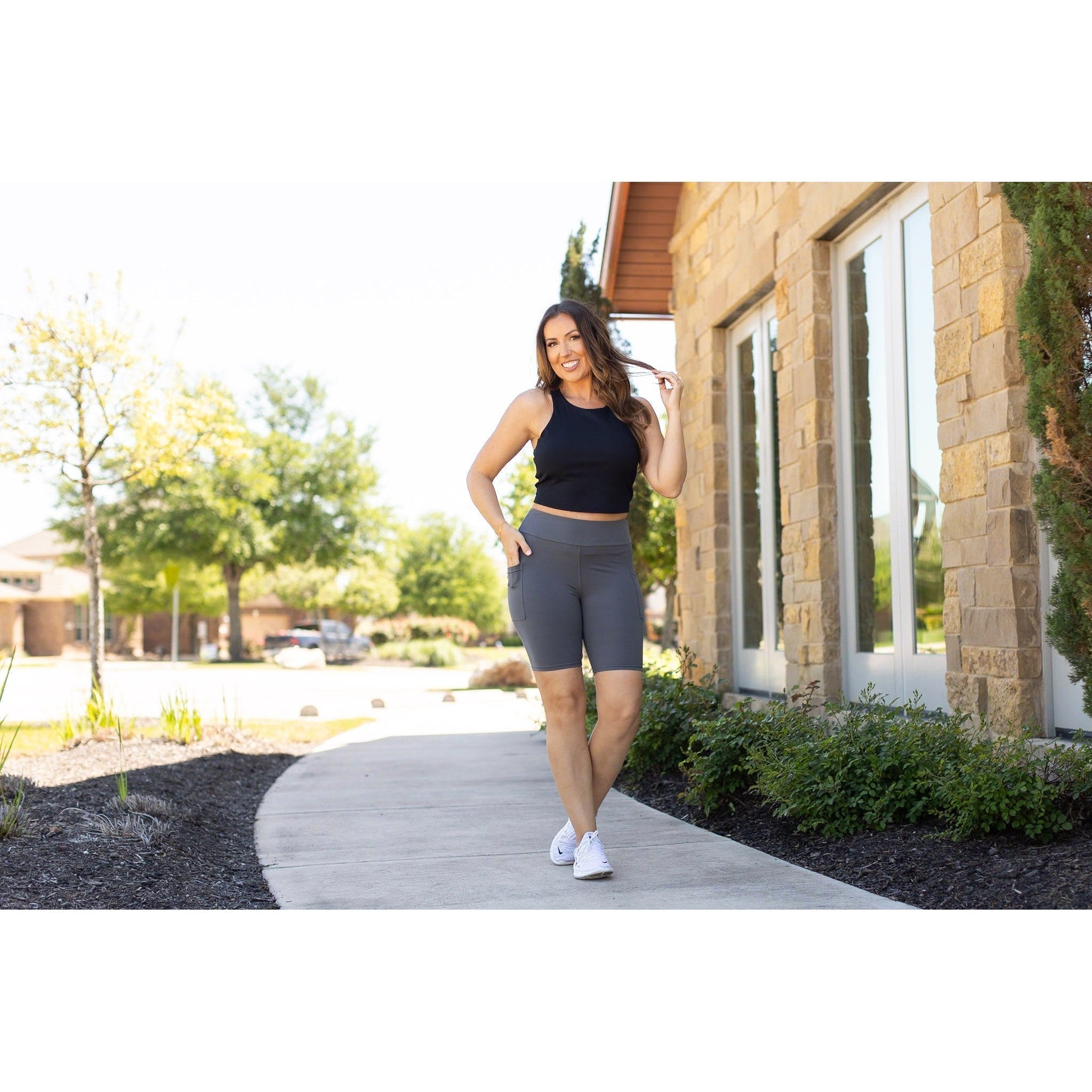 Ready to Ship | The Christy - Charcoal 7-inch Biker Shorts