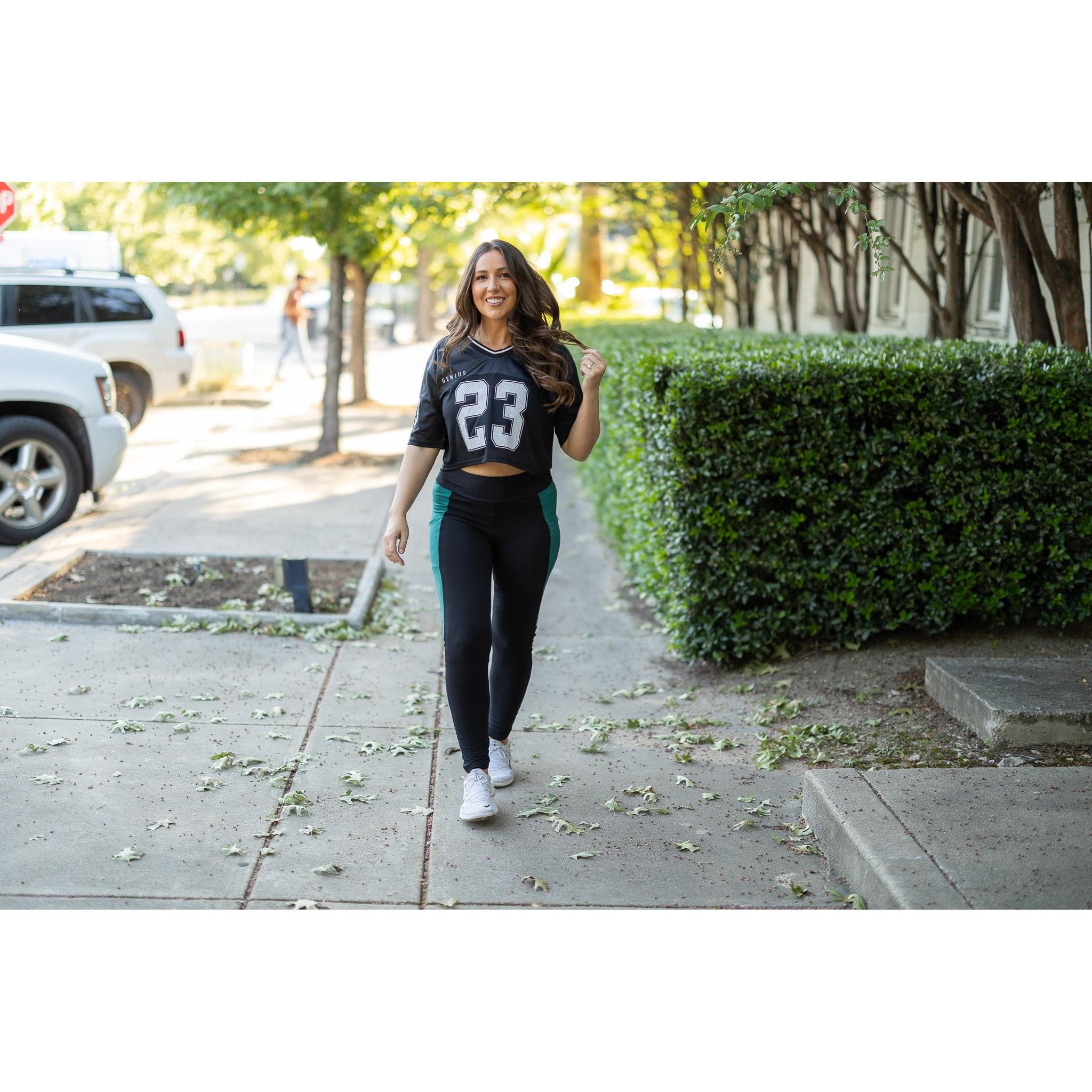 The Gracie- Green Panel Full Length Leggings