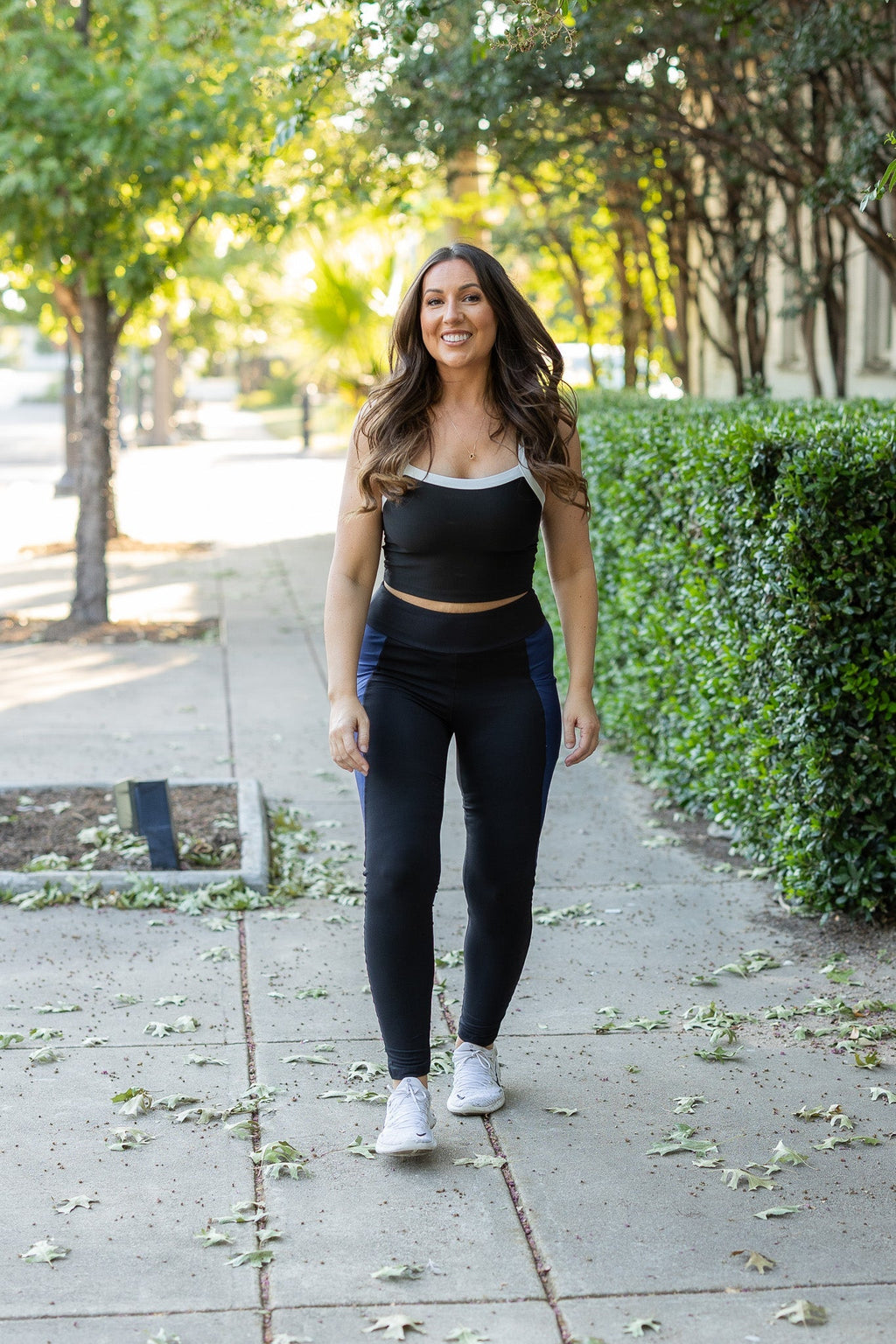 The Billie- Blue Panel Full Length Leggings