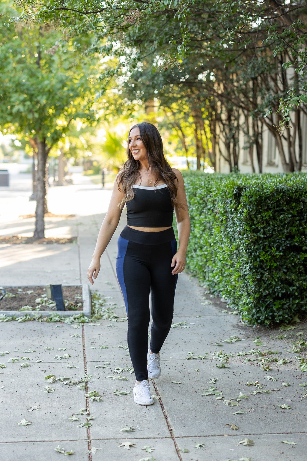 The Billie- Blue Panel Full Length Leggings