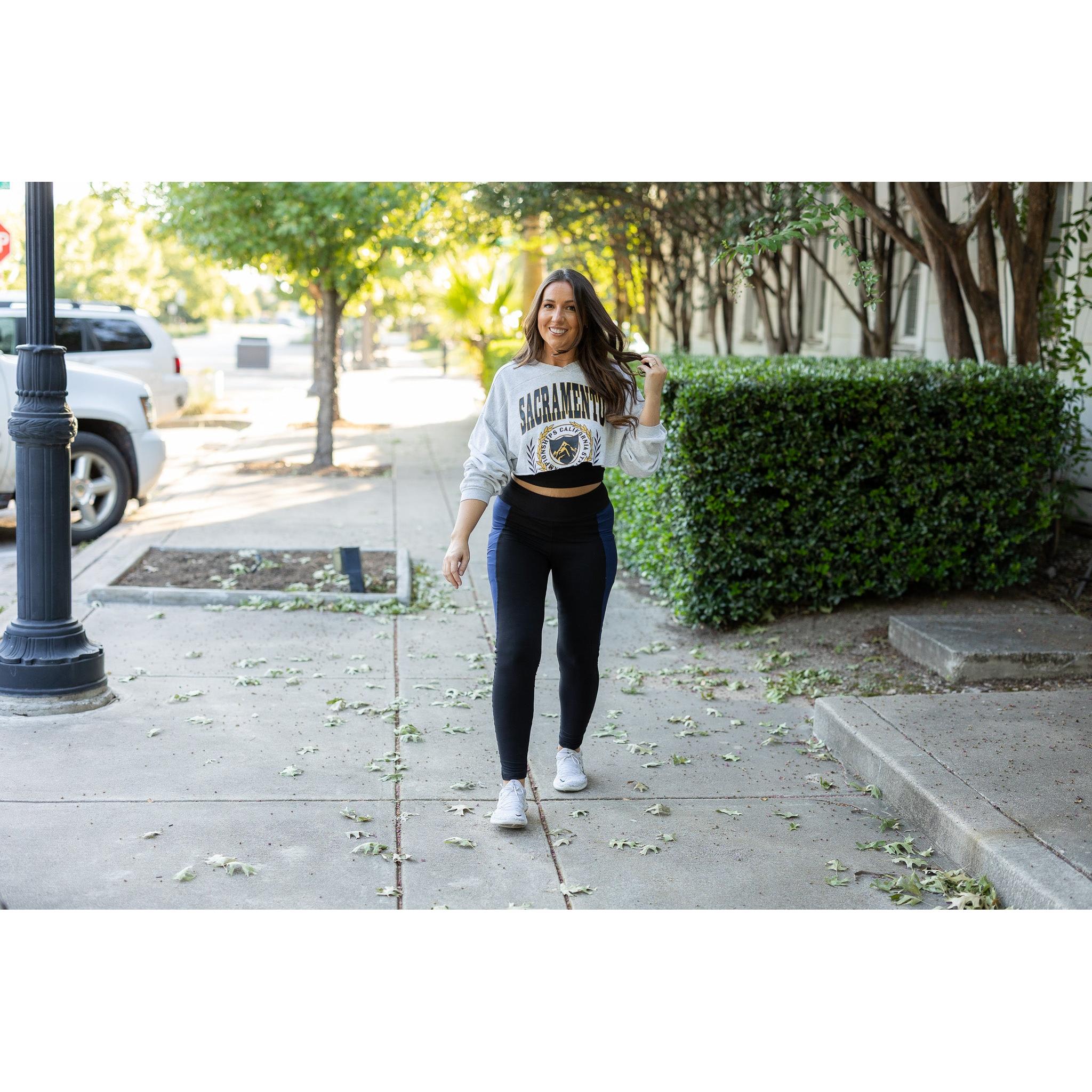 The Billie- Blue Panel Full Length Leggings