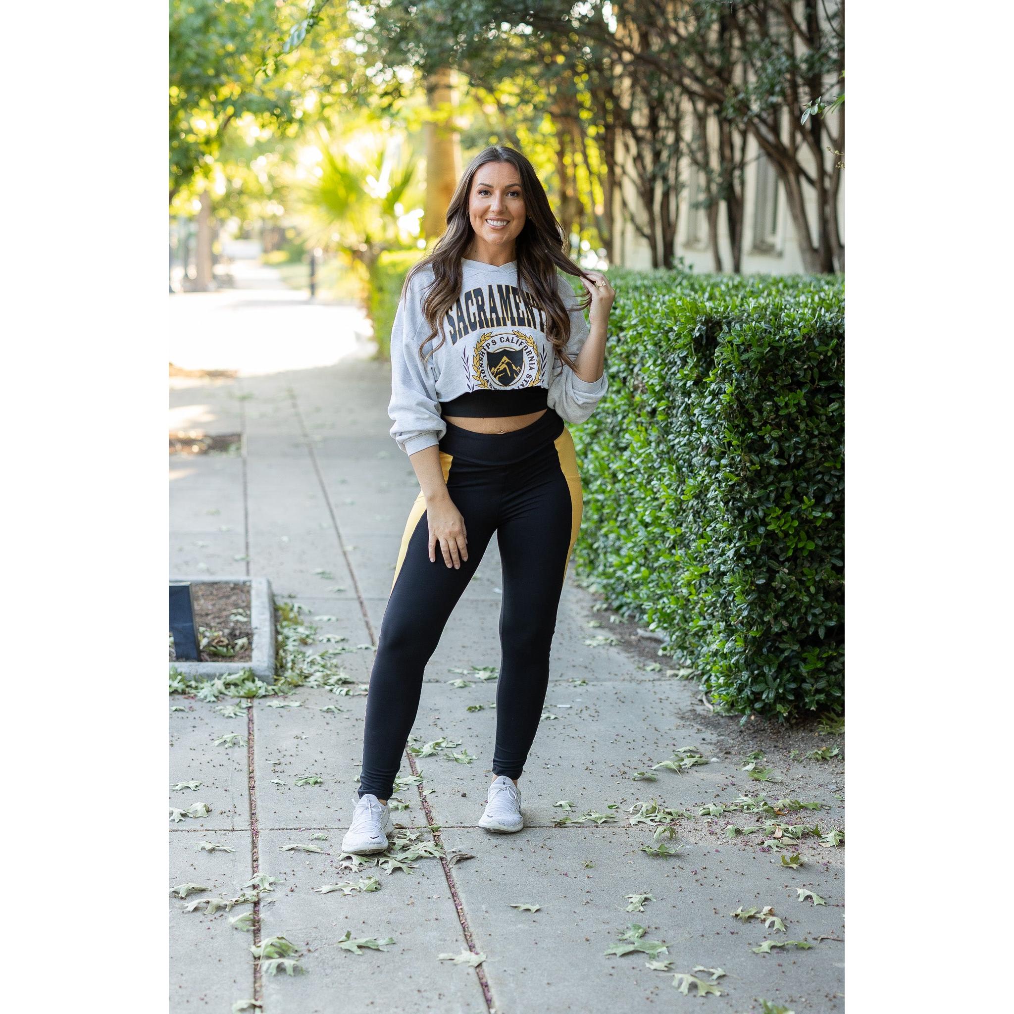 The Yasmine - Yellow Panel Full Length Leggings