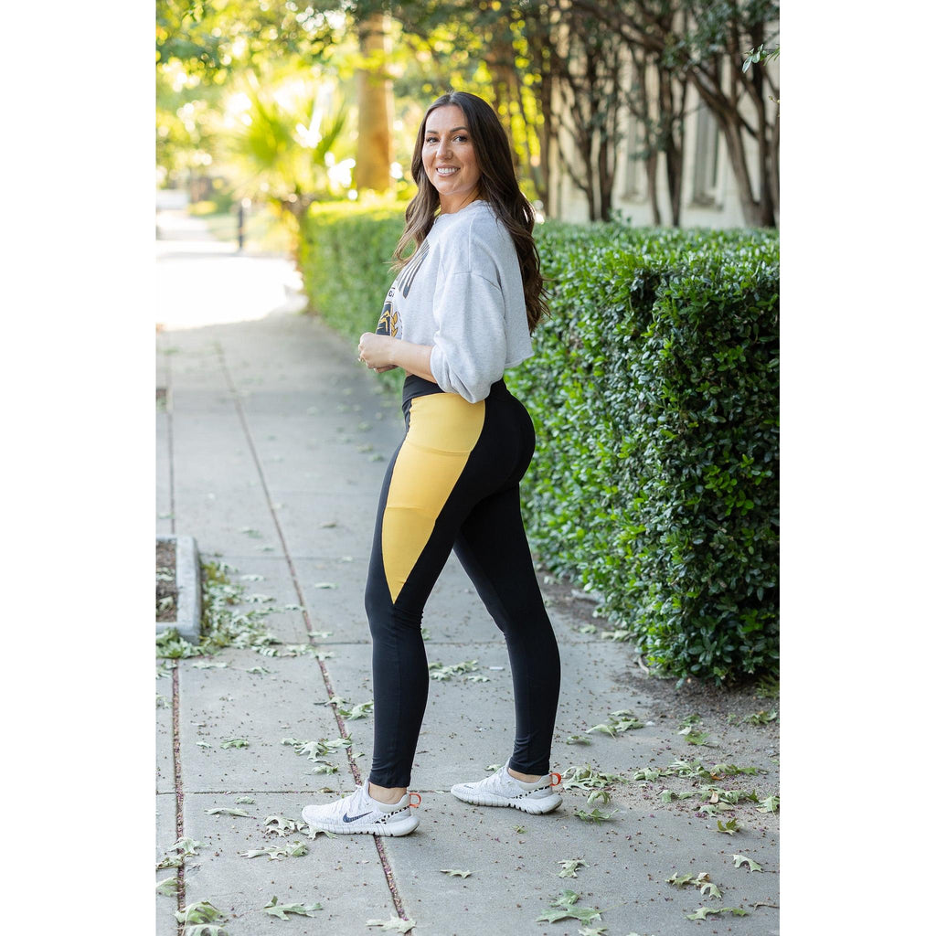Ready to Ship | The Yasmine - Yellow Panel Full Length Leggings