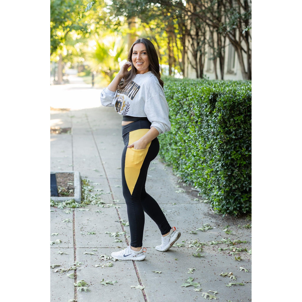 The Yasmine - Yellow Panel Full Length Leggings