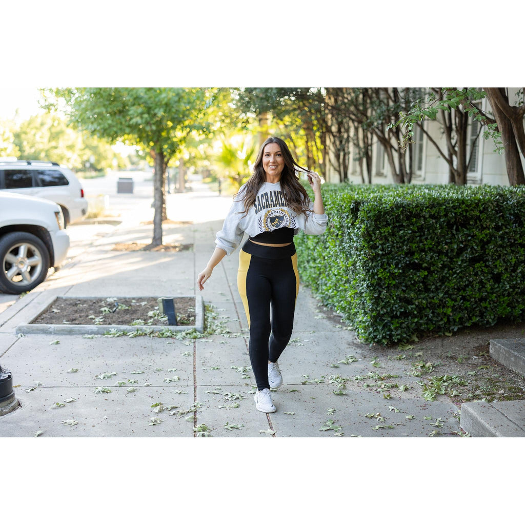 The Yasmine - Yellow Panel Full Length Leggings