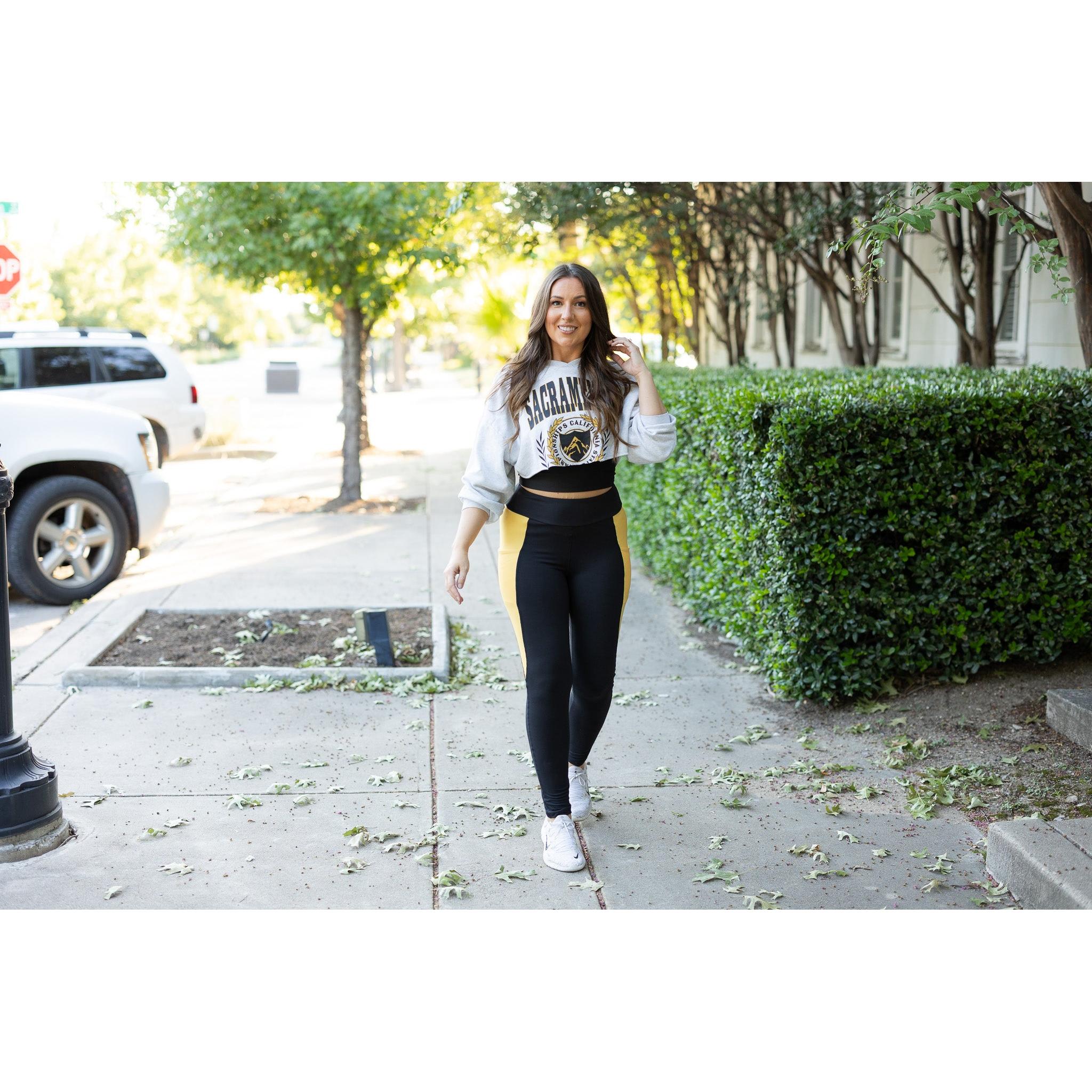 The Yasmine - Yellow Panel Full Length Leggings