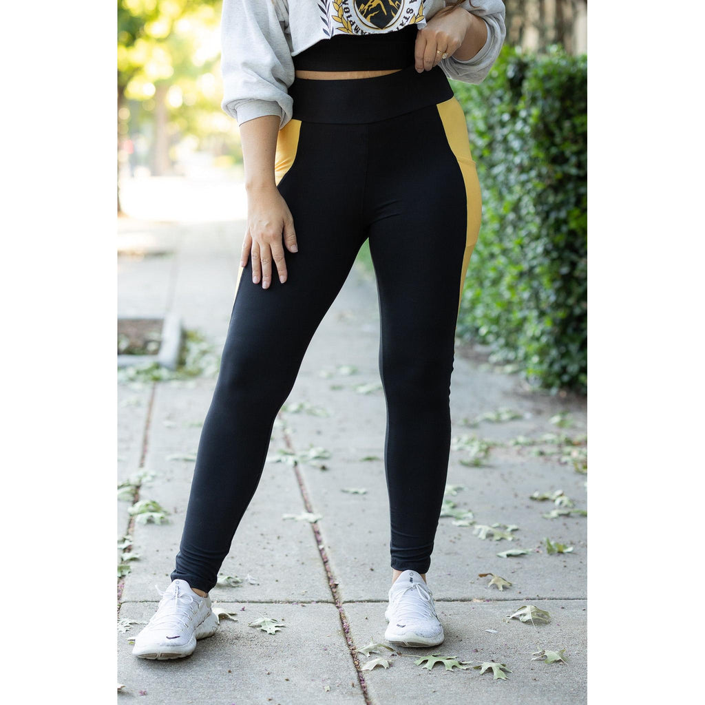 Ready to Ship | The Yasmine - Yellow Panel Full Length Leggings