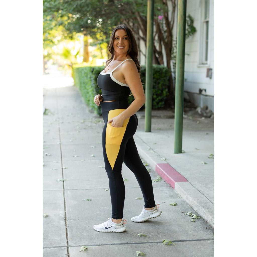 Ready to Ship | The Yasmine - Yellow Panel Full Length Leggings