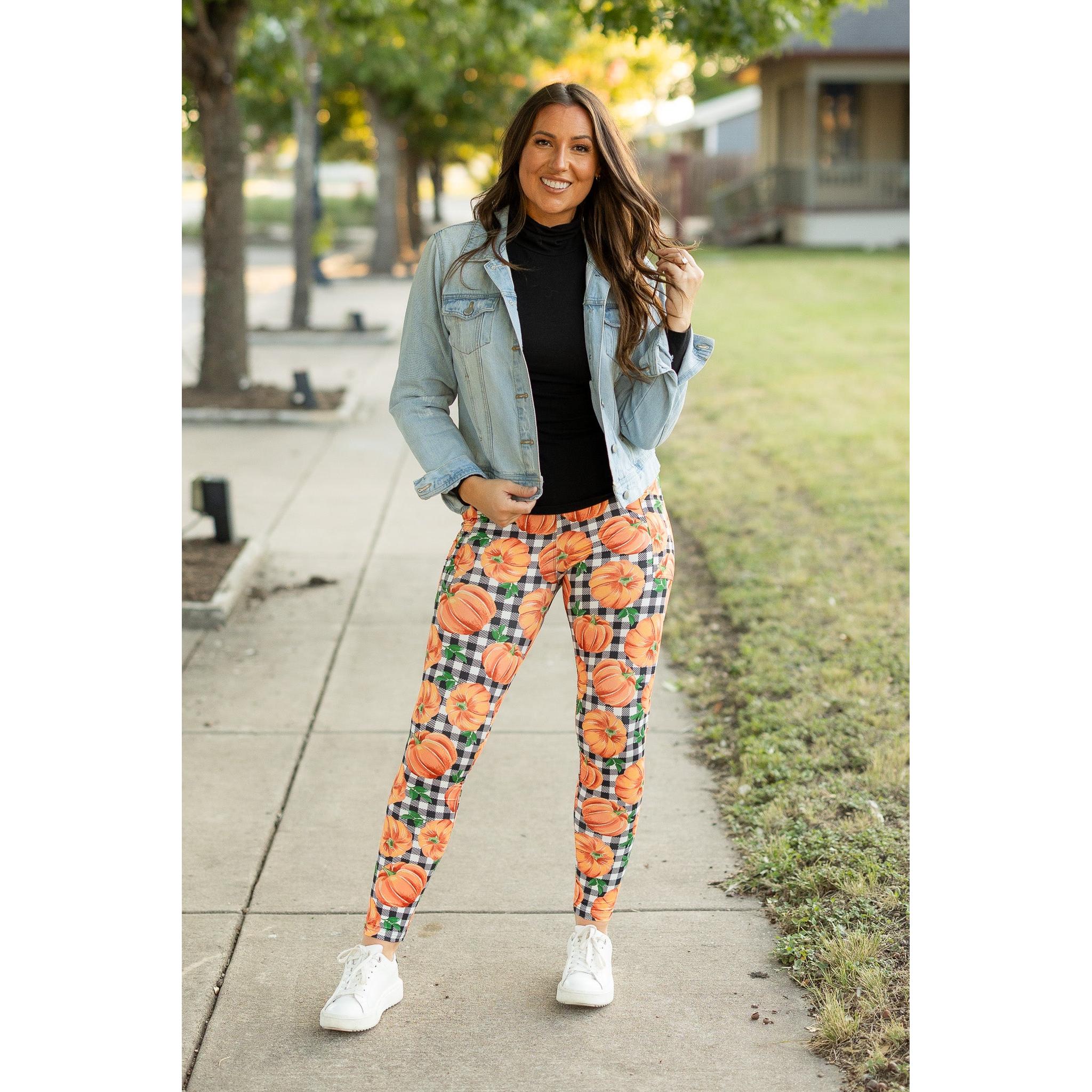 The Peyton Plaid Pumpkin Leggings