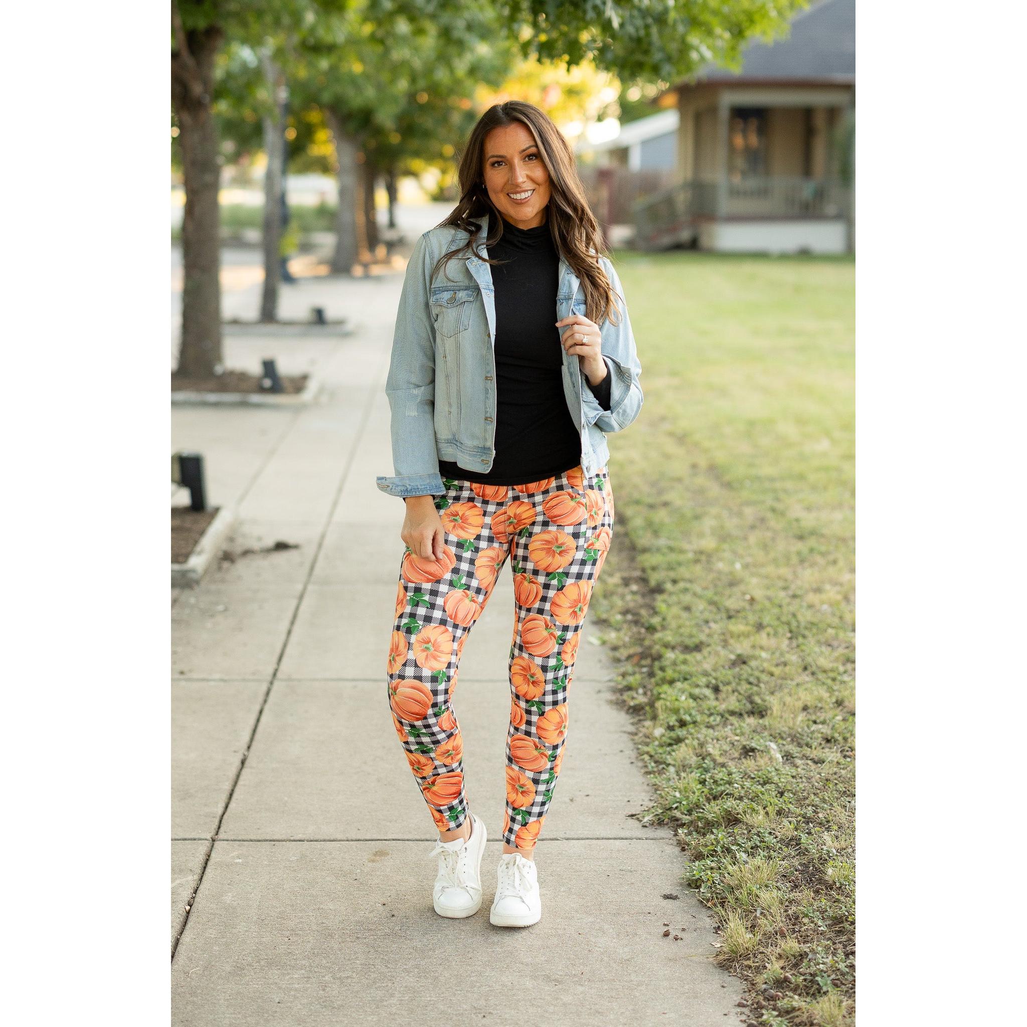 The Peyton Plaid Pumpkin Leggings