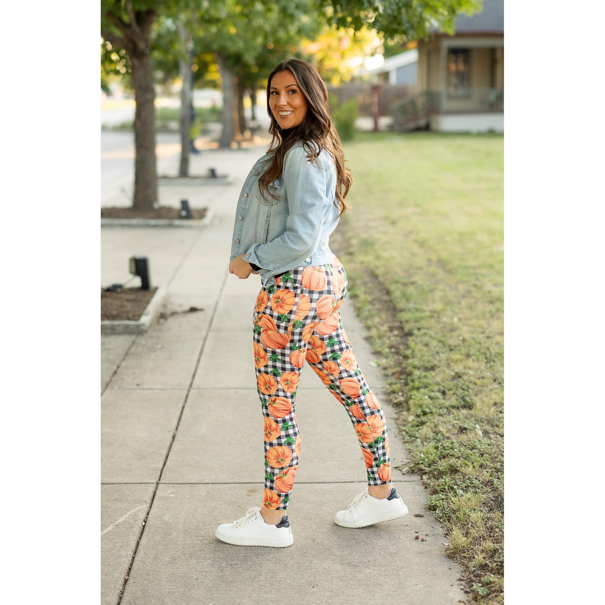 The Peyton Plaid Pumpkin Leggings