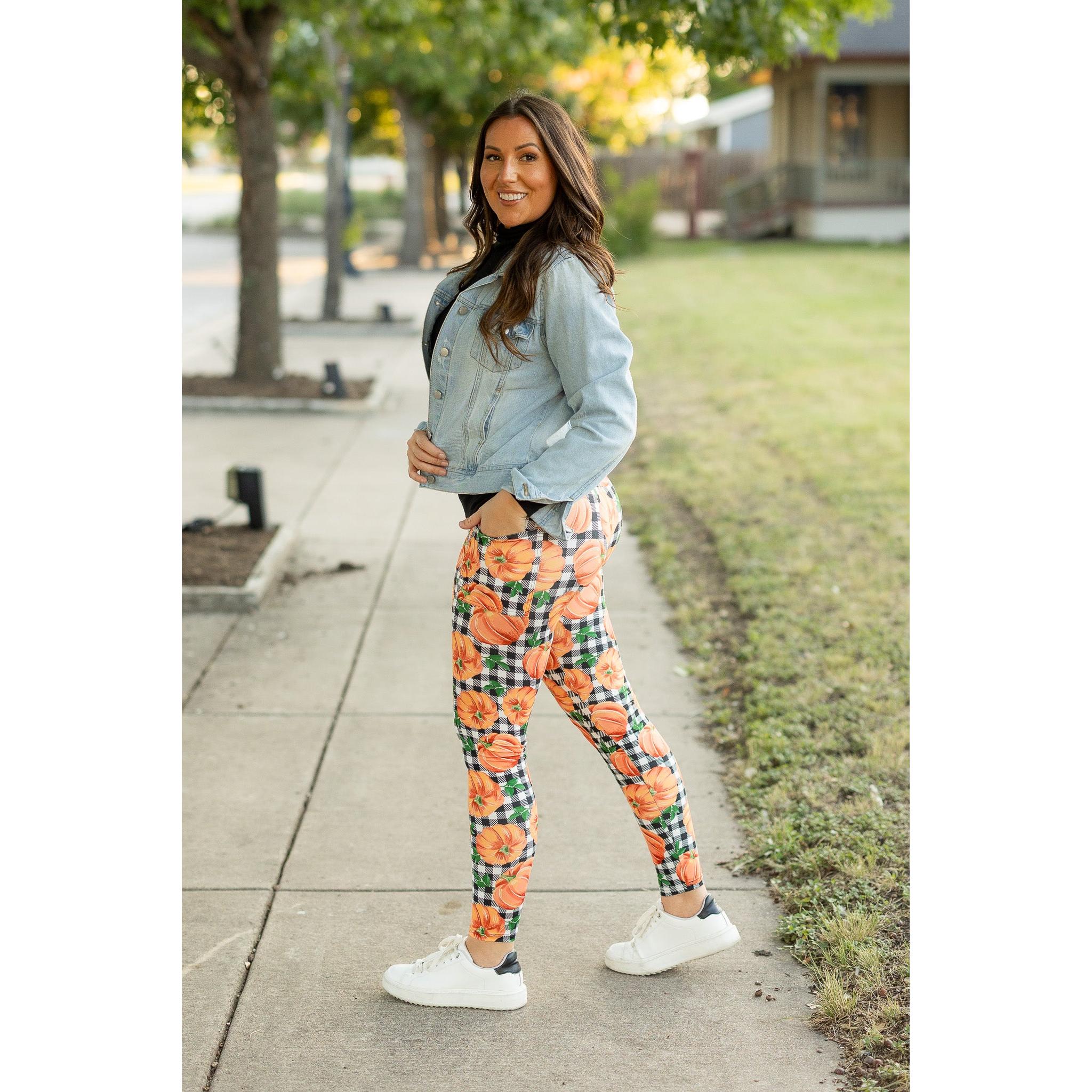 The Peyton Plaid Pumpkin Leggings