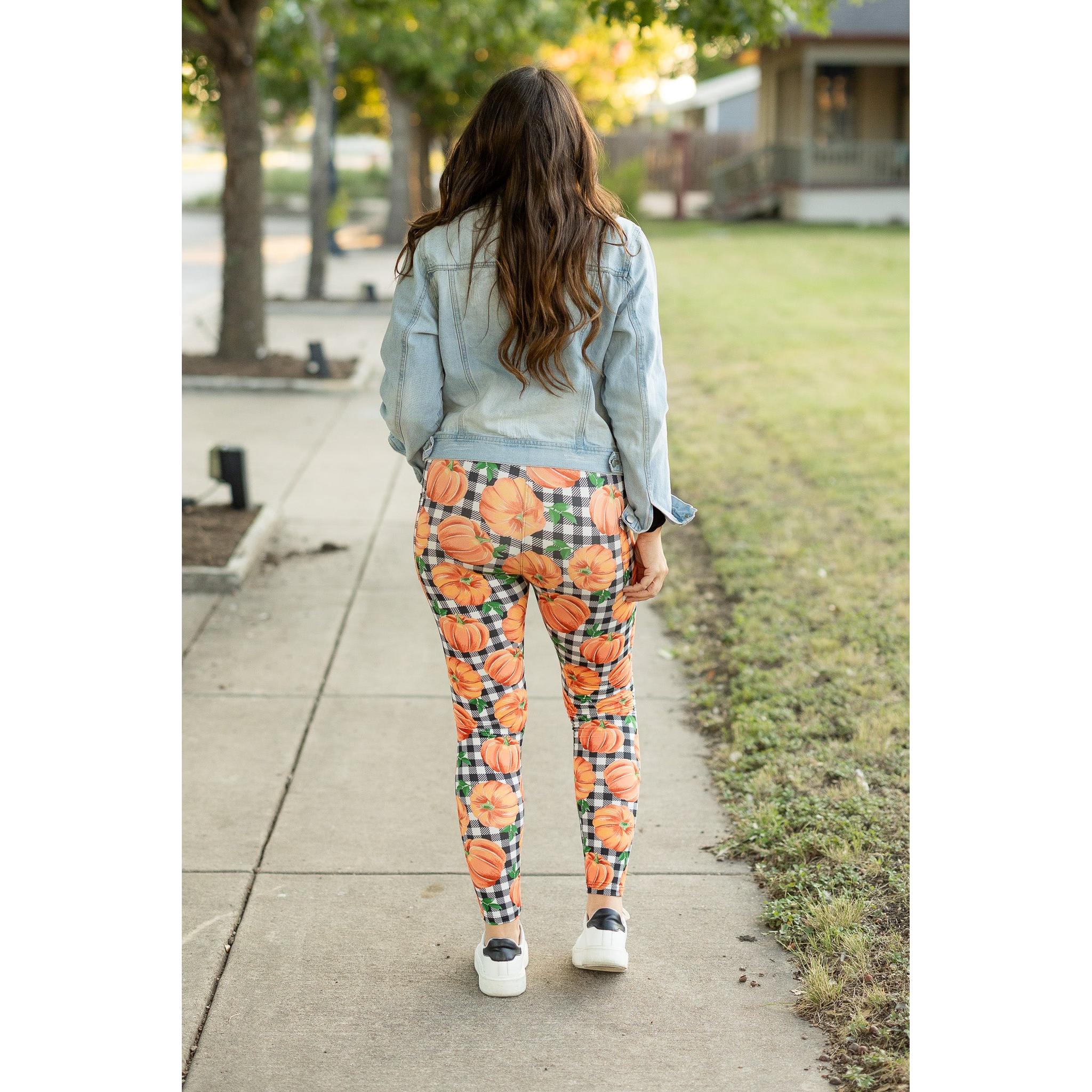 The Peyton Plaid Pumpkin Leggings