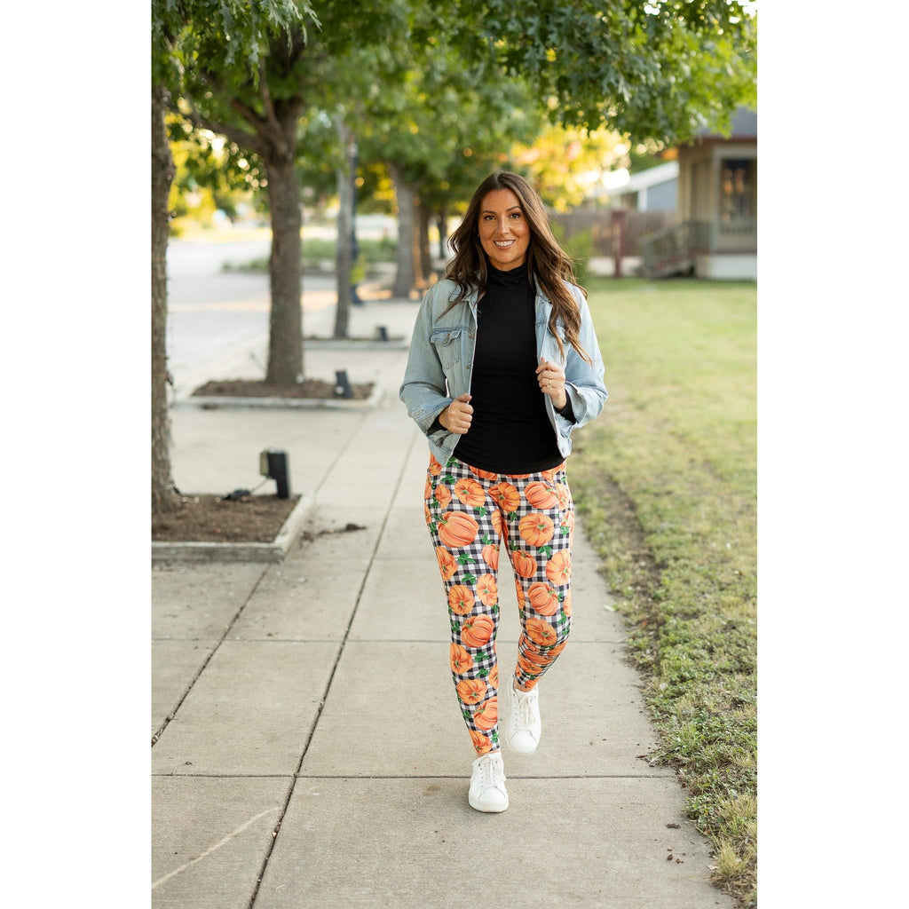 The Peyton Plaid Pumpkin Leggings