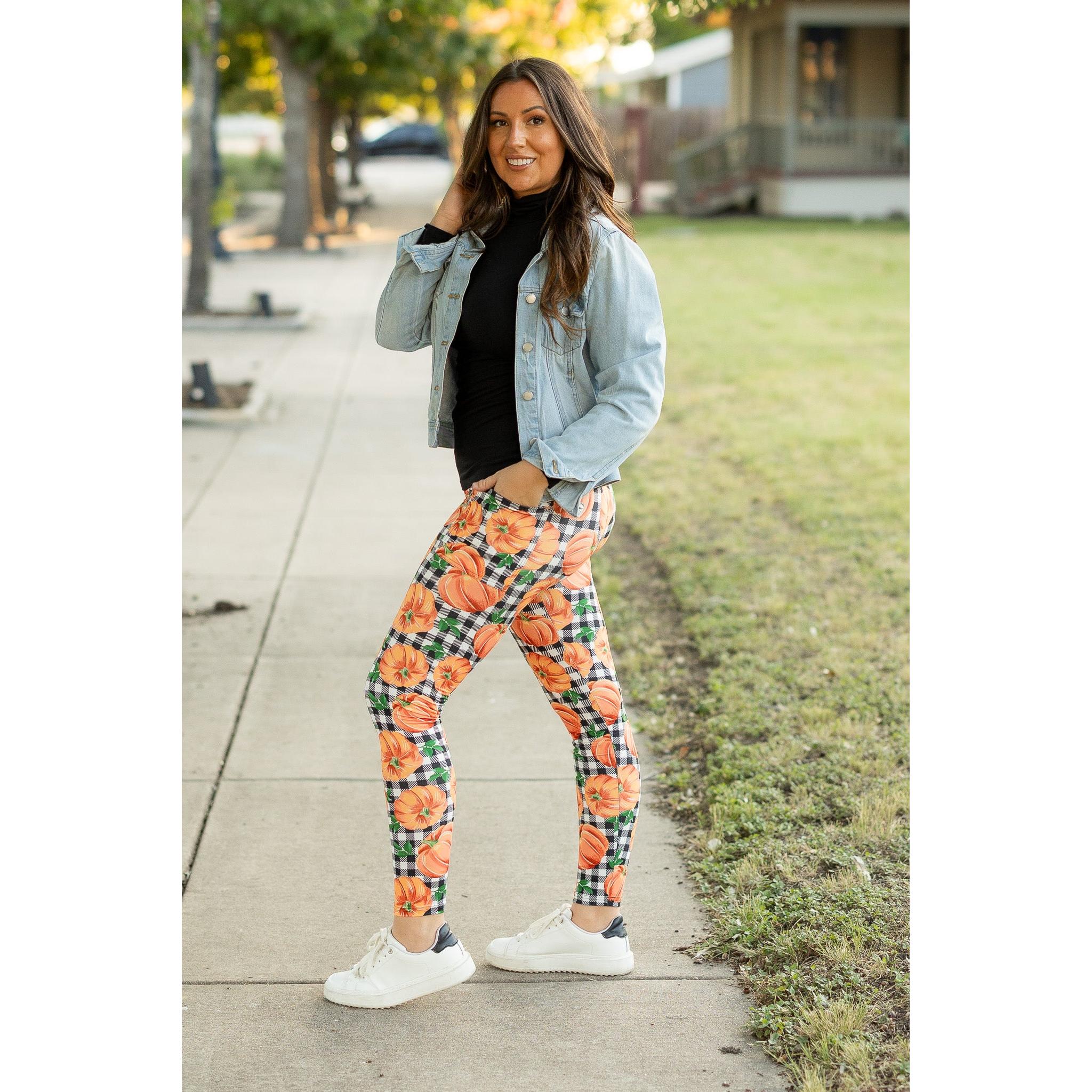 The Peyton Plaid Pumpkin Leggings