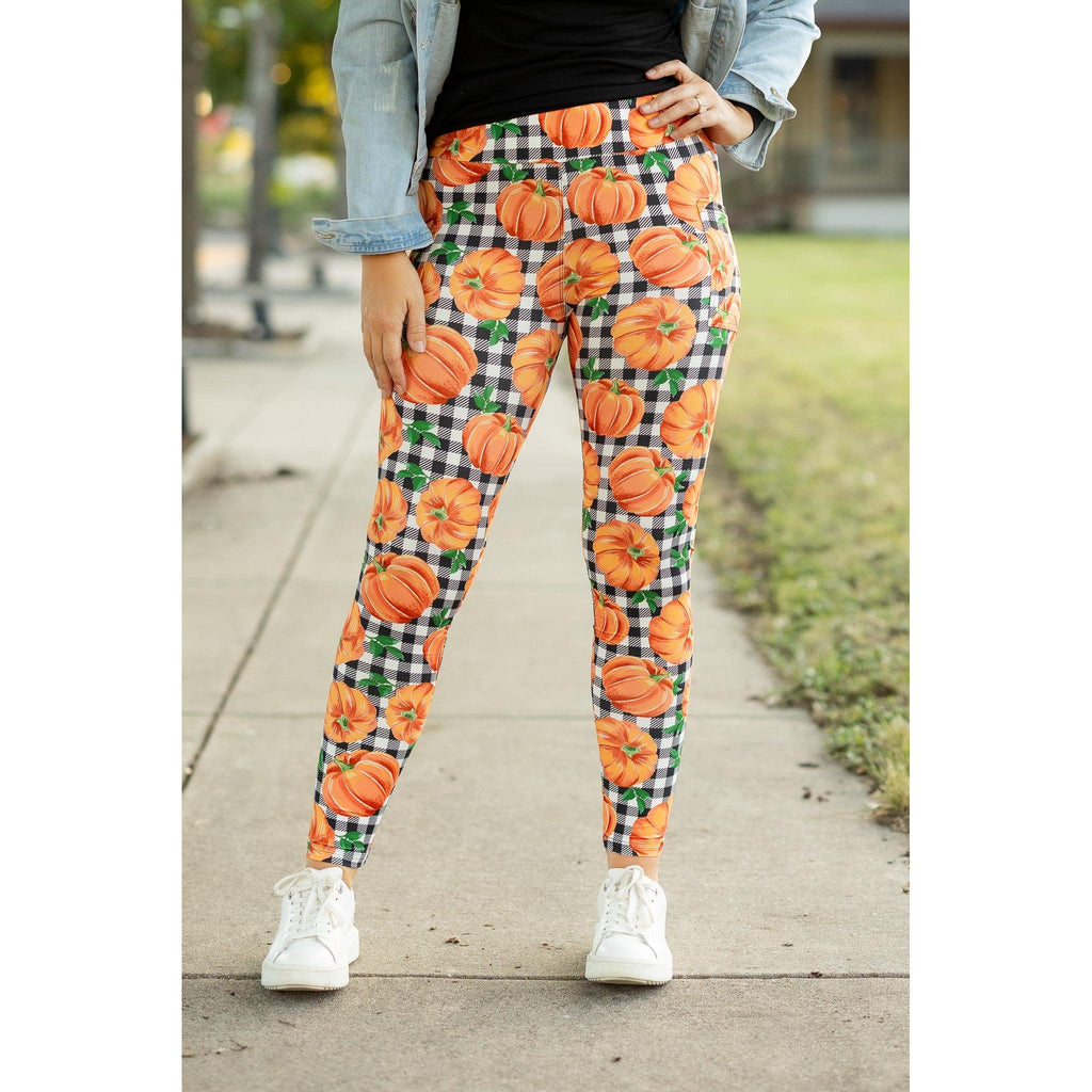 The Peyton Plaid Pumpkin Leggings