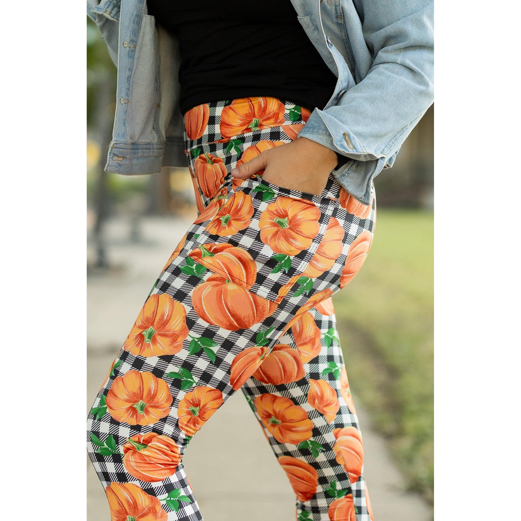 The Peyton Plaid Pumpkin Leggings