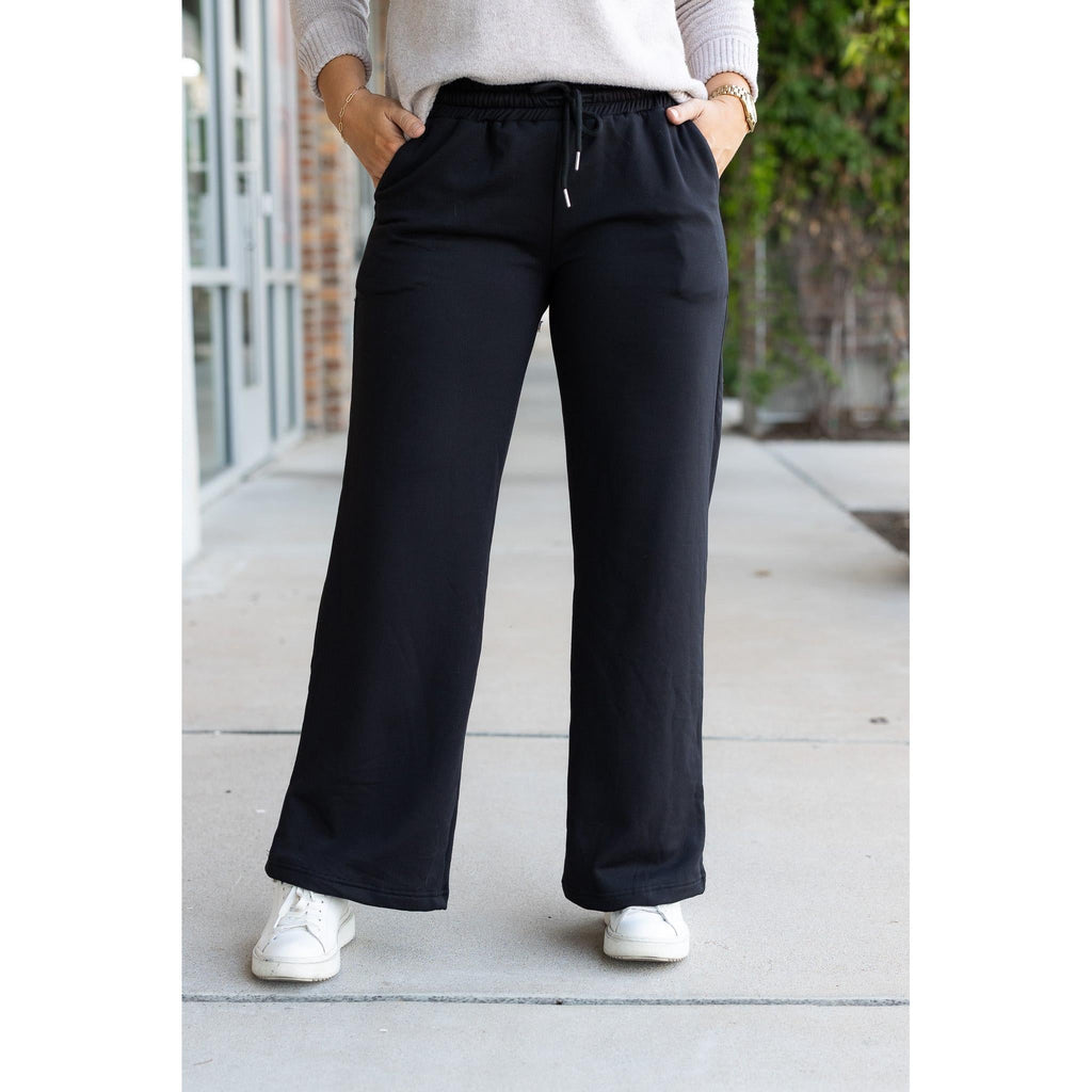 Ready to Ship | The Jenna - Comfy Wide Leg Fleece pants