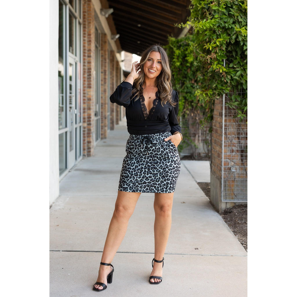 Ready to Ship | The Stella -  Snow Leopard Jogger Skirt