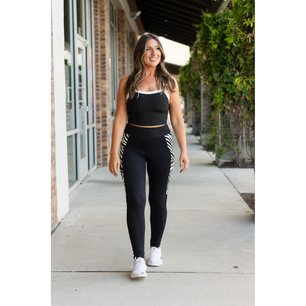 Ready to Ship | The Zola - Zebra Print Panel Leggings