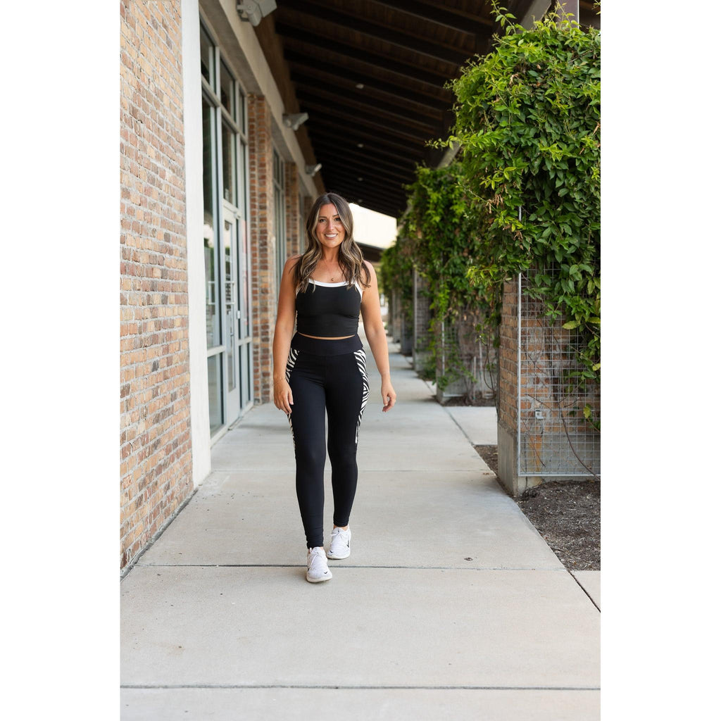 Ready to Ship | The Zola - Zebra Print Panel Leggings