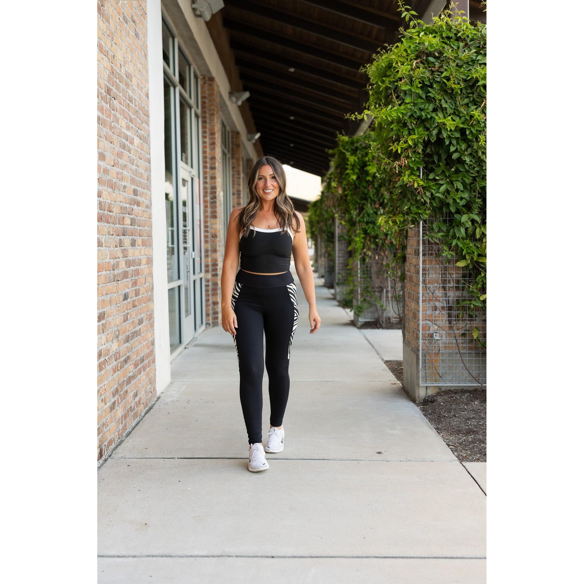 Ready to Ship | The Zola - Zebra Print Panel Leggings