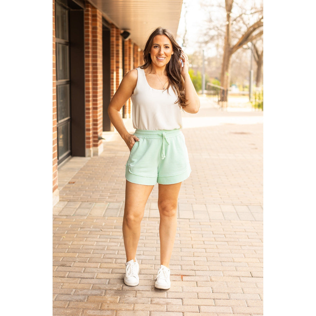The Emelia Terry Cloth Shorts - Mint