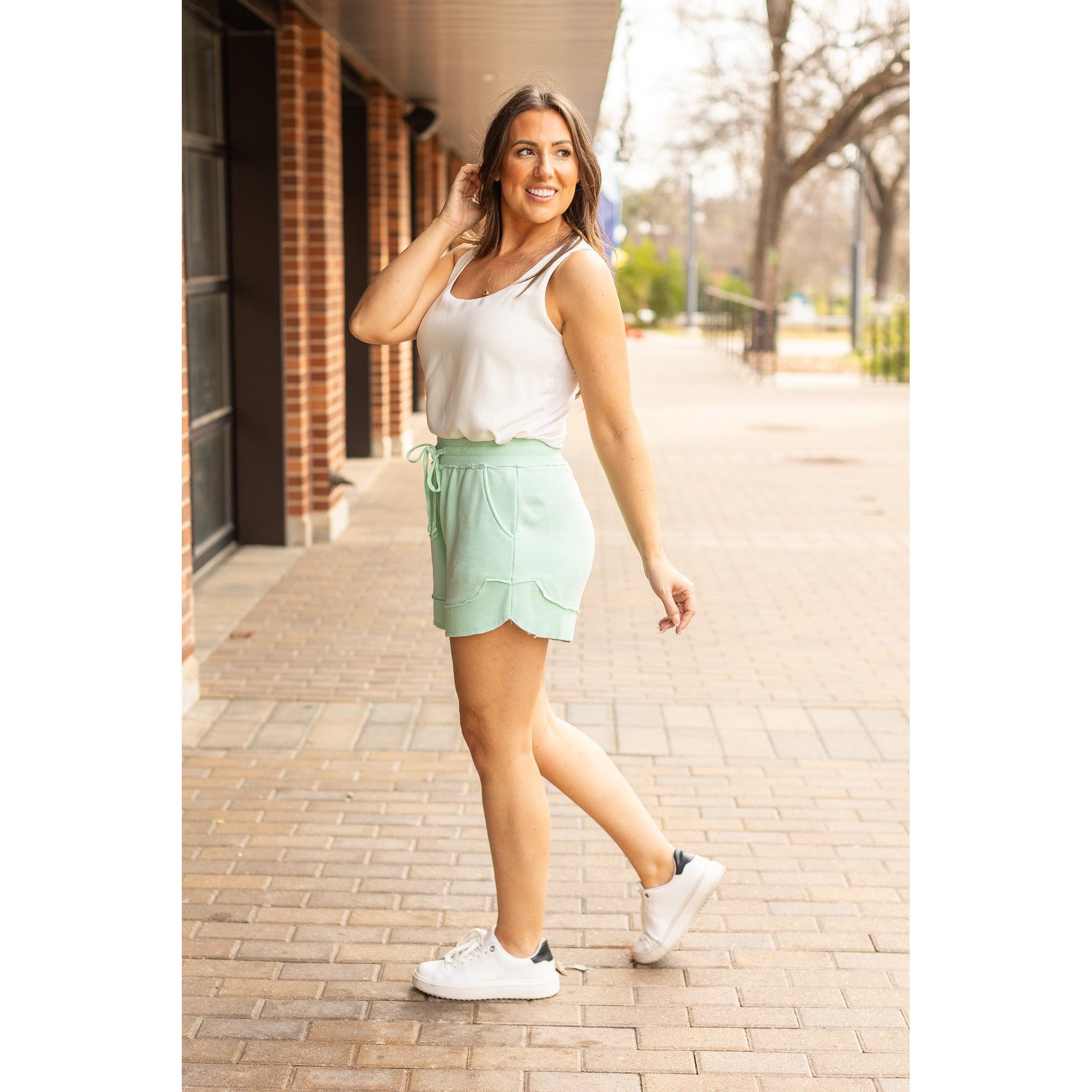 The Emelia Terry Cloth Shorts - Mint