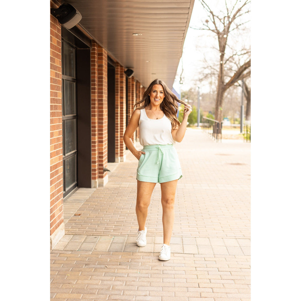 The Emelia Terry Cloth Shorts - Mint