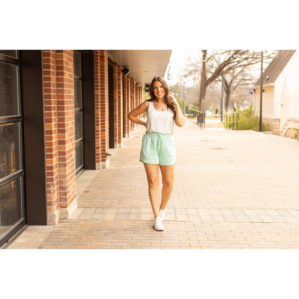 The Emelia Terry Cloth Shorts - Mint