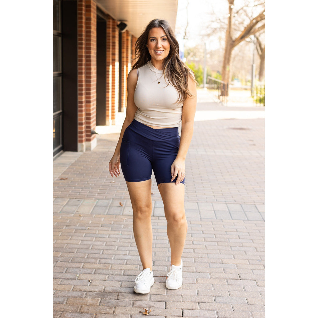 Ready to Ship | The Abby - NAVY Crossover Biker 5 Shorts