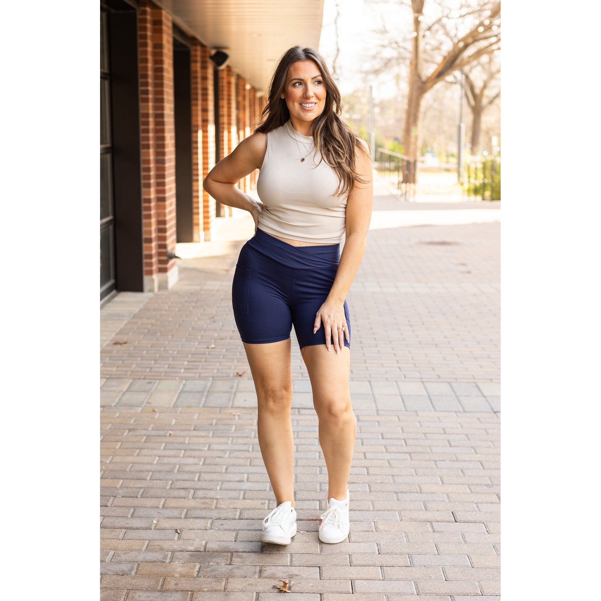 Ready to Ship | The Abby - NAVY Crossover Biker 5 Shorts