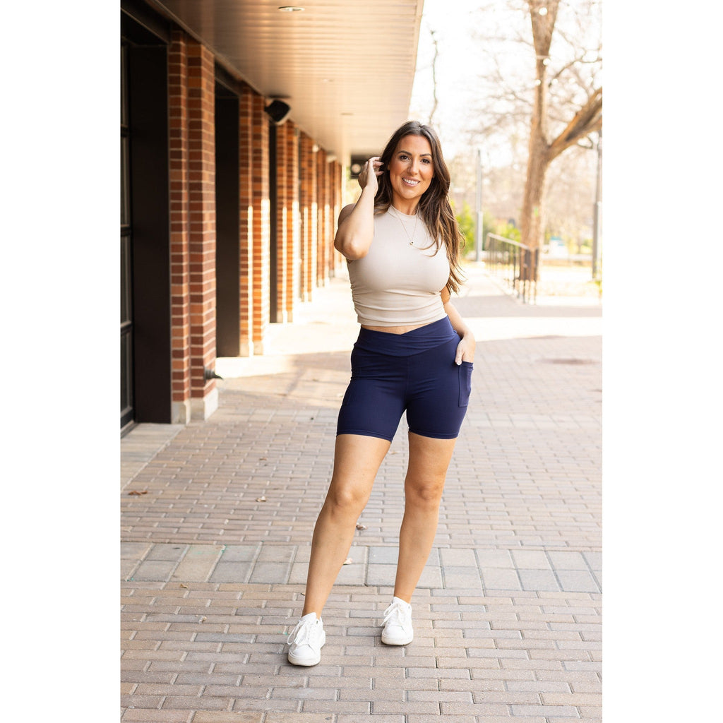 Ready to Ship | The Abby - NAVY Crossover Biker 5 Shorts