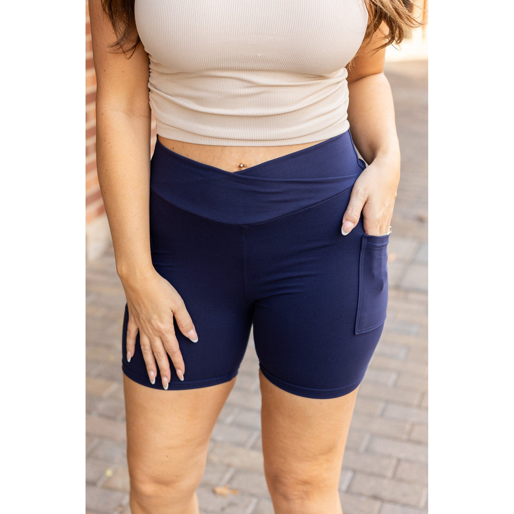 Ready to Ship | The Abby - NAVY Crossover Biker 5 Shorts