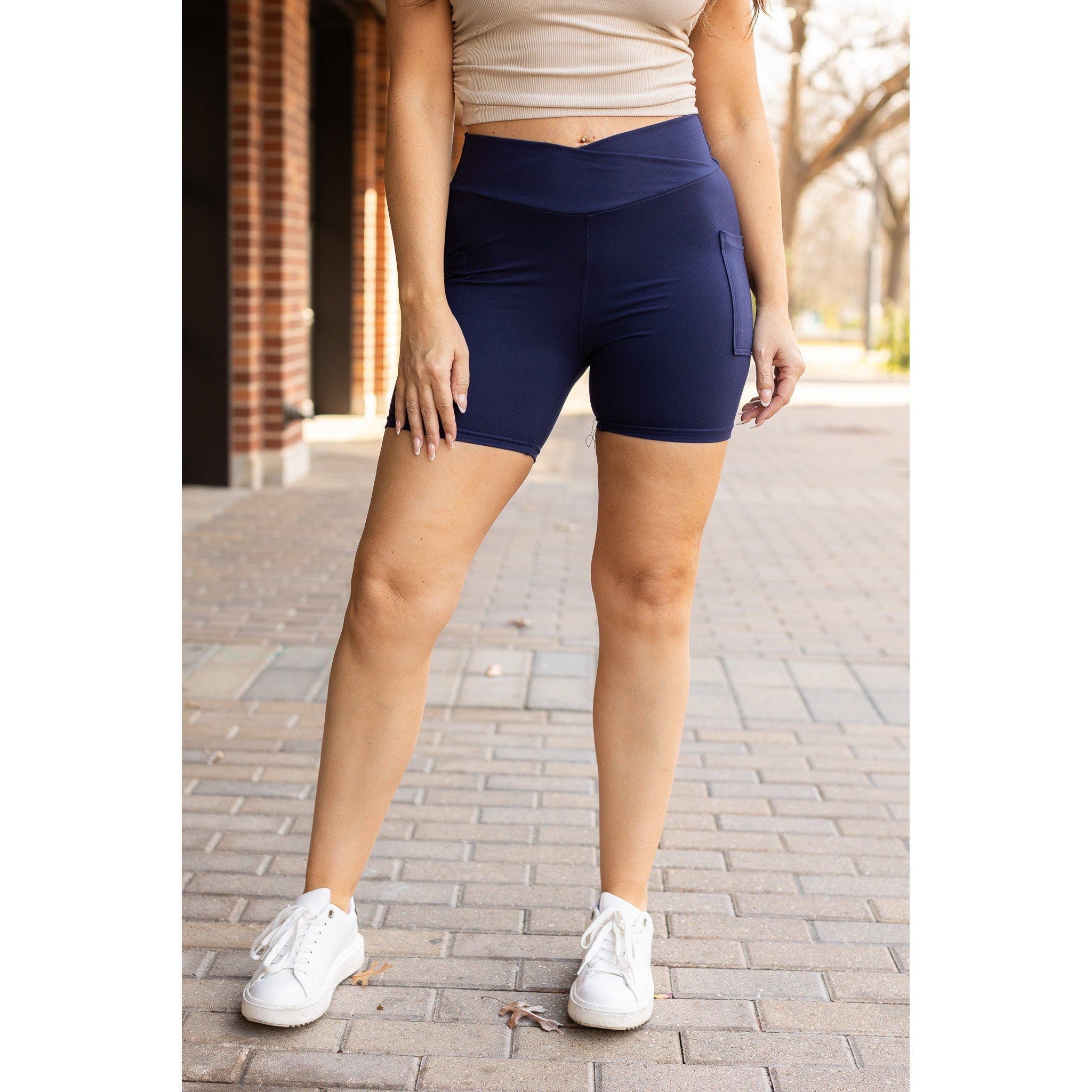 Ready to Ship | The Abby - NAVY Crossover Biker 5 Shorts