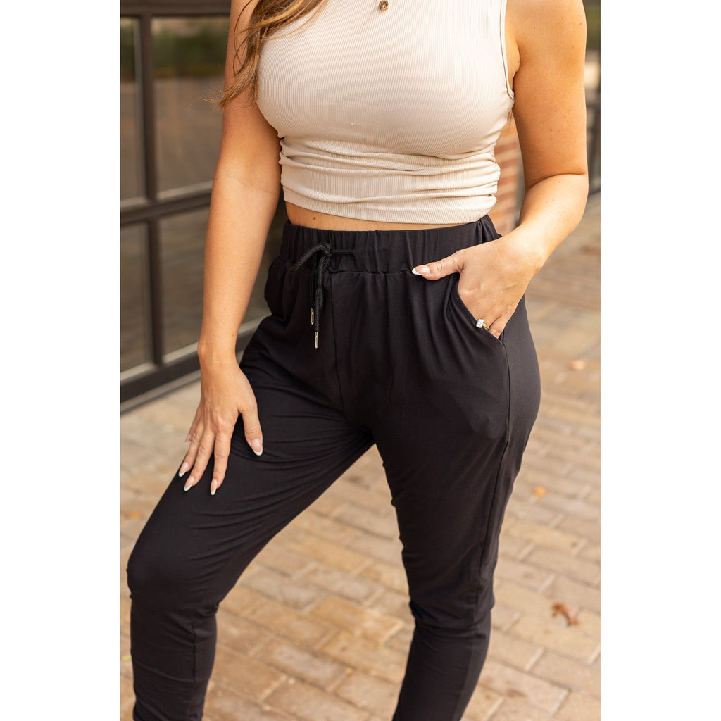 The Reagan - Black Joggers  - Luxe Leggings by Julia Rose®