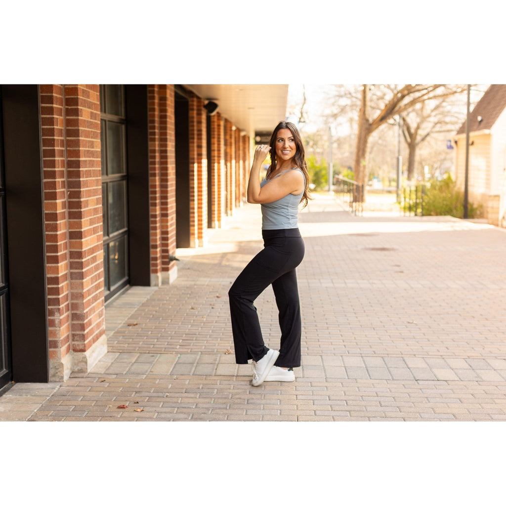 Ready to Ship   | The Rachel - Relaxed Fit Black Leggings with Pockets
