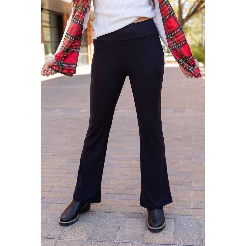 Ready to Ship | The Vanessa - Black Bootcut Leggings