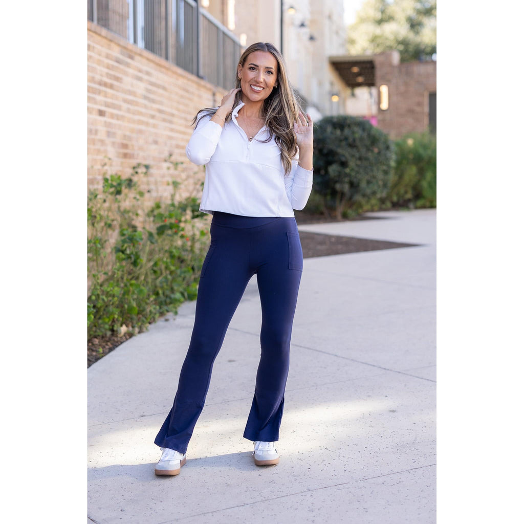 Ready to Ship | The Niko - Navy FLARE Leggings with Pocket*