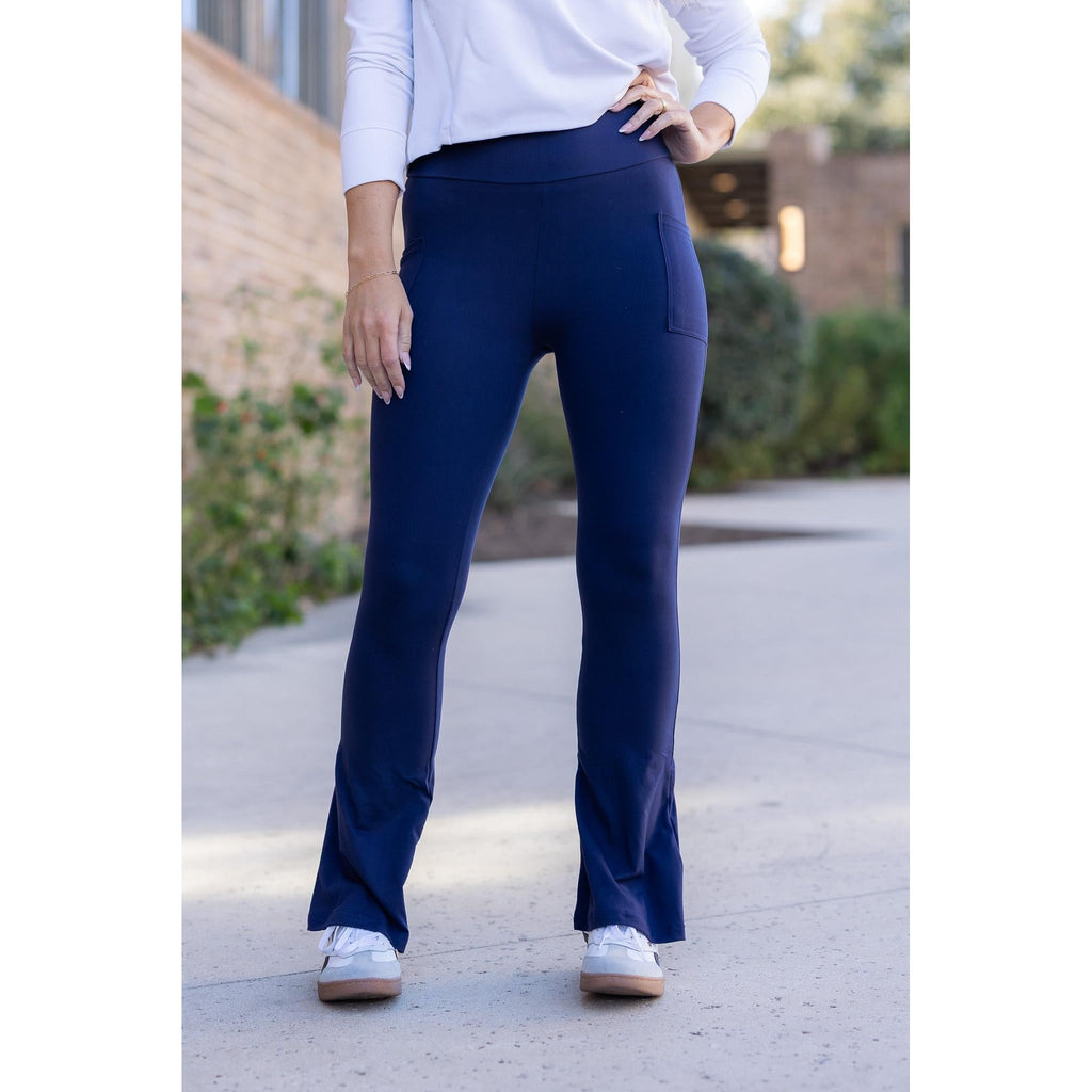Ready to Ship | The Niko - Navy FLARE Leggings with Pocket*