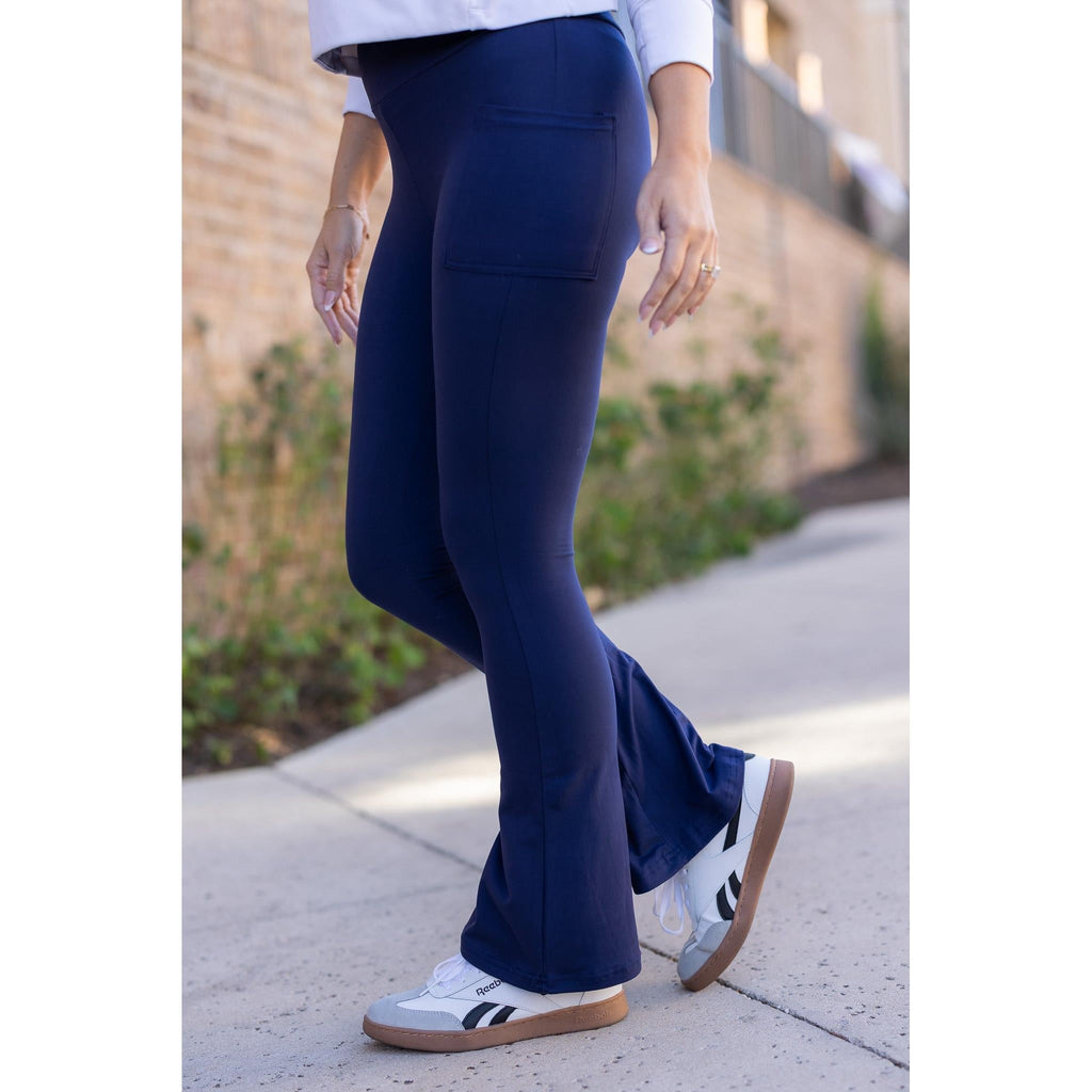 Ready to Ship | The Niko - Navy FLARE Leggings with Pocket*