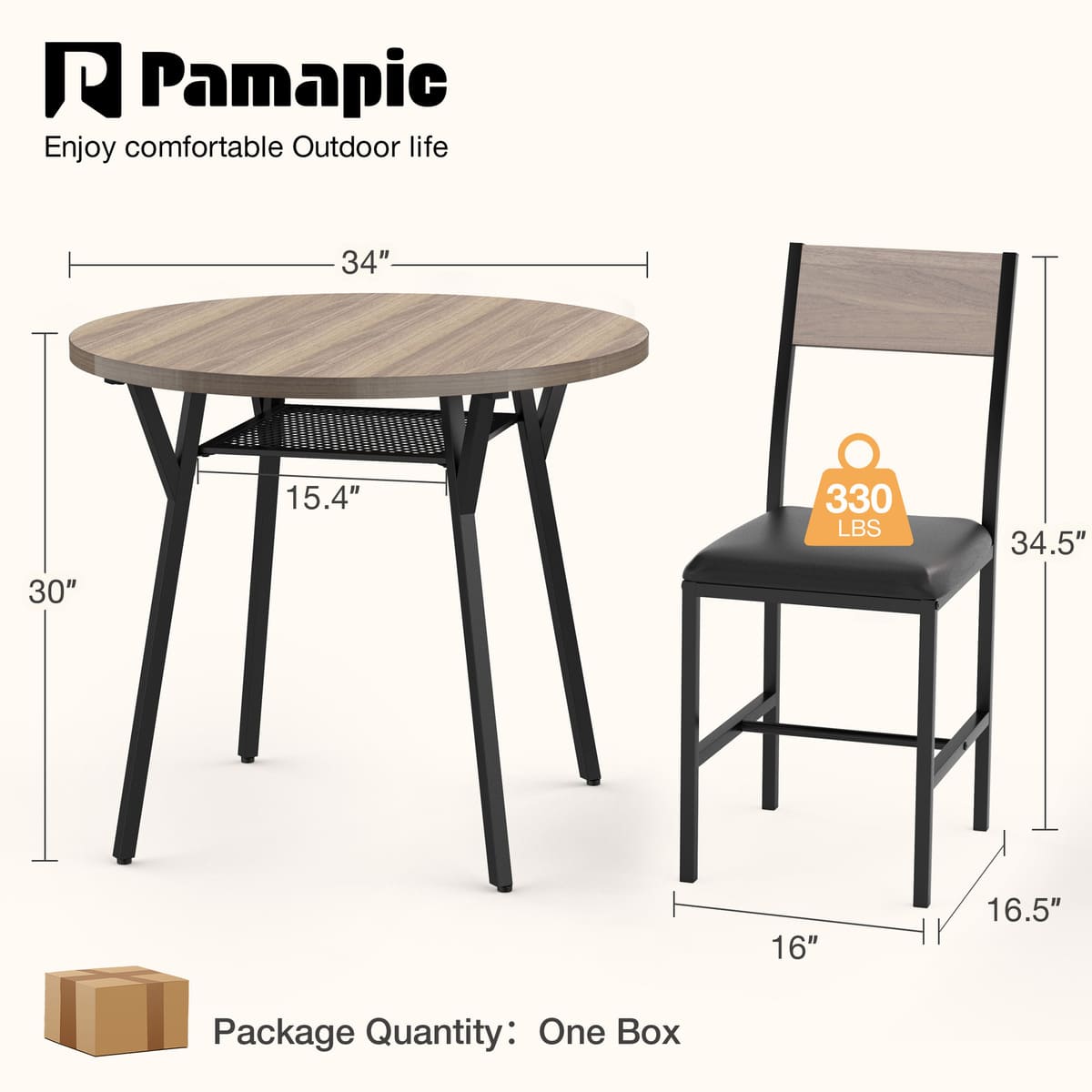 Indoor Round Dining Set, 5-Piece