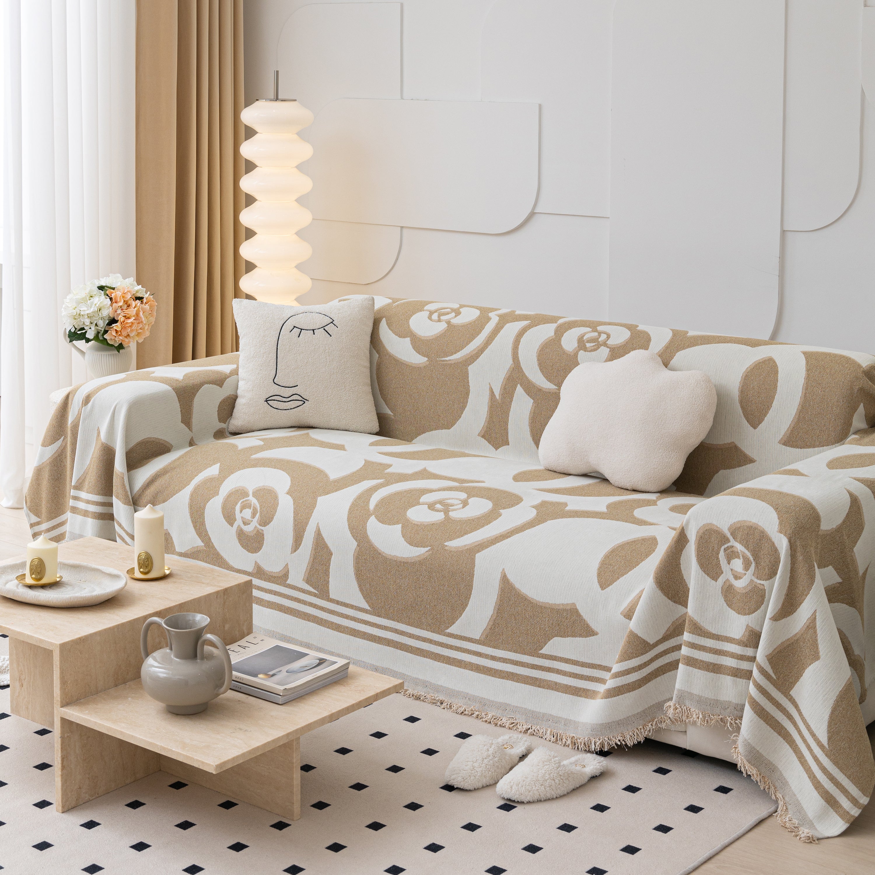 Chenille Sofa Cover Blanket, Couch Cover Blanket Throws for Couches Living Room Furniture Throw Covers