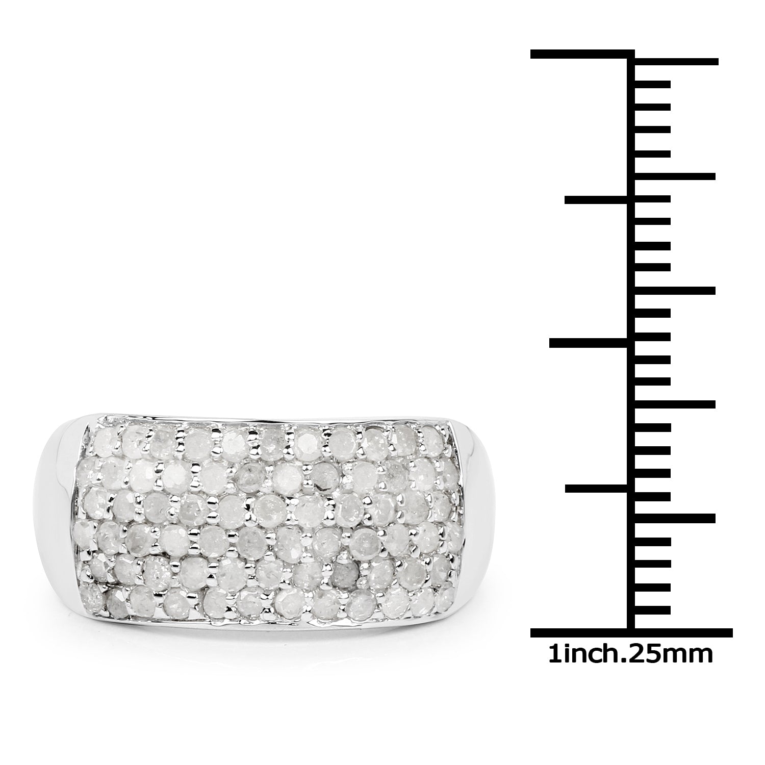 1.21 Carat Genuine White Diamond .925 Sterling Silver Ring