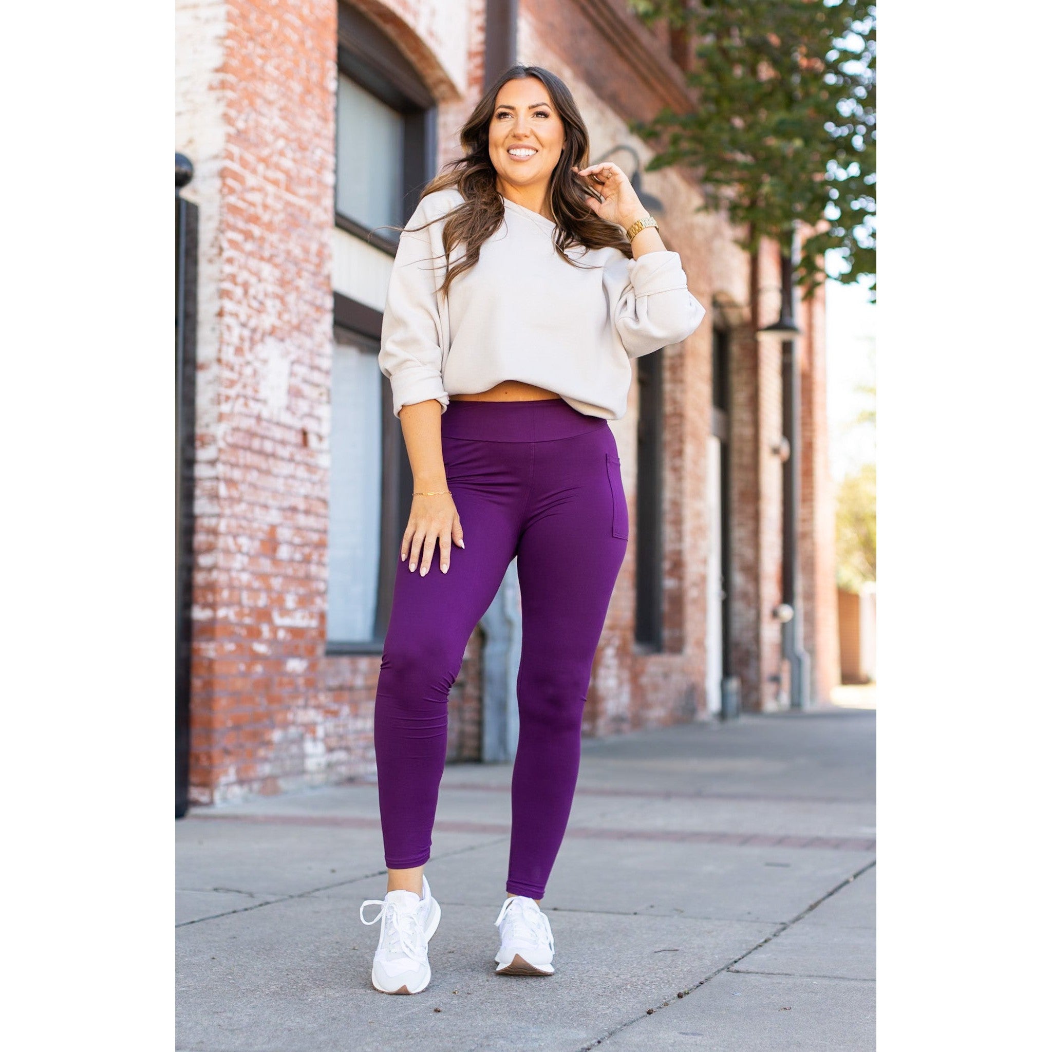 The Kinsley Purple Full Length Leggings Round 3 - Luxe Leggings by Julia Rose®