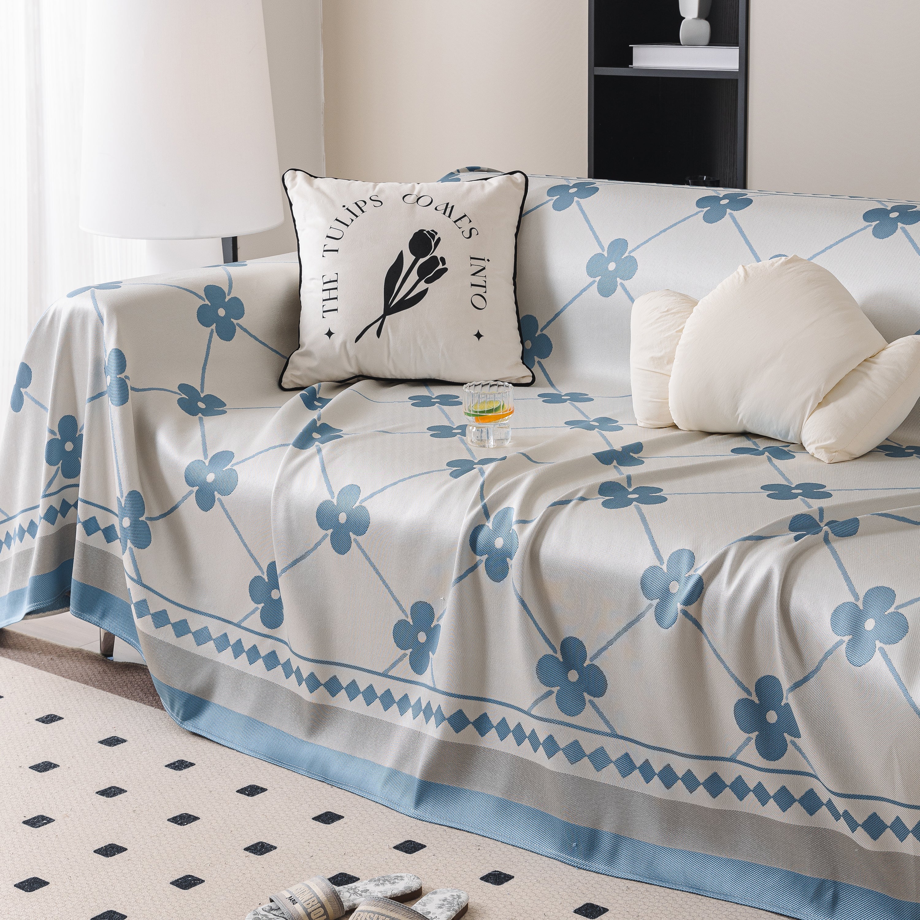 Cooling Four-Leaf Clover Hope Faith Love Luck Summer Comfy Ice Silk Furniture Throw Covers for Sofas