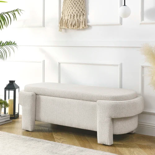 Chenille Upholstered Bench with Large Storage Space for the Living Room, Entryway and Bedroom( 51.5''x 20.5''x 17'' )