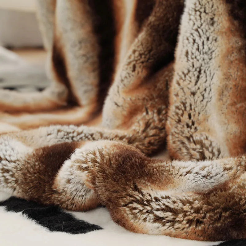 Luxurious Premium Chinchilla Faux Fur Blanket