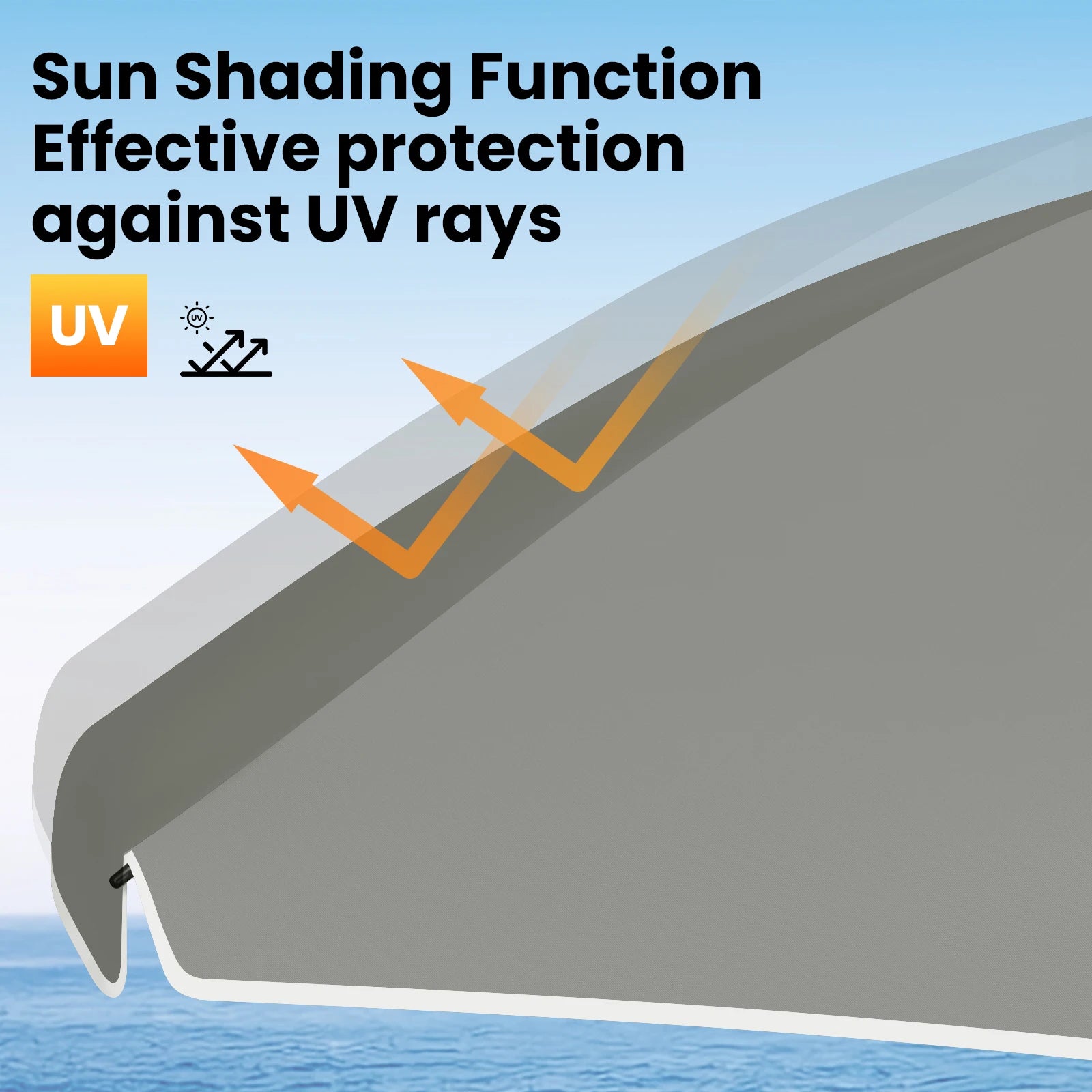 WOLTU Round Beach Balcony Umbrella UV-Resistant Waterproof Height-Adjustable 45°Bendable Parasol for Sun Protection Garden Patio