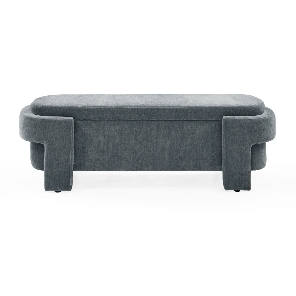 Chenille Upholstered Bench with Large Storage Space for the Living Room, Entryway and Bedroom( 51.5''x 20.5''x 17'' )